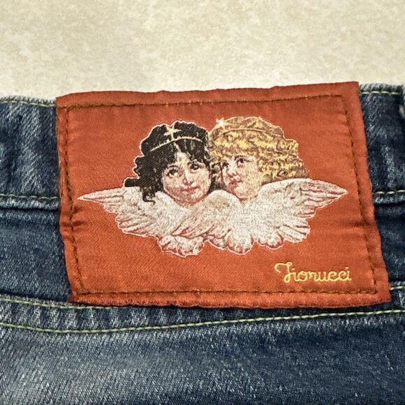 Fiorucci Vintage Women's Straight Leg Denim Jeans Size 3 Angel Patch Medium Wash - Picture 7 of 13